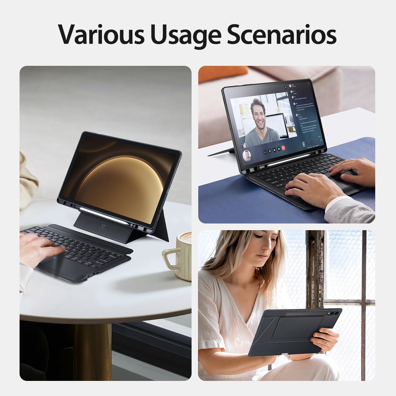 DUX DUCIS For Samsung Galaxy Tab S9 FE+ (SM-X610 / SM-X616B) Leather Case with Wireless Magnetic Detachable Keyboard DUX DUCIS For Samsung Galaxy Tab S9 FE+ (SM-X610 / SM-X616B) Leather Case with Wireless Magnetic Detachable Keyboard